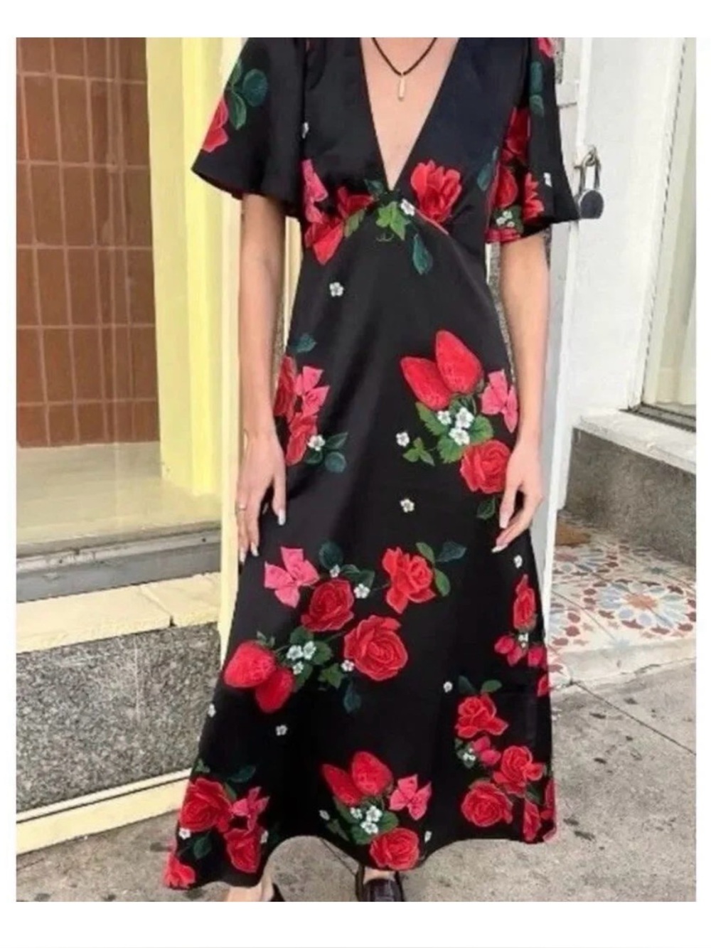 Lisa Says Gah Rose Grace Midi Dress Size XL